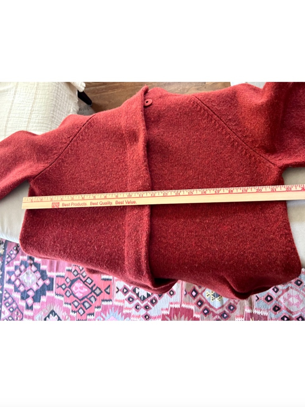 EILEEN FISHER 100% Wool Cardigan/Coat in Heather Rust - L - Picture 6 of 8